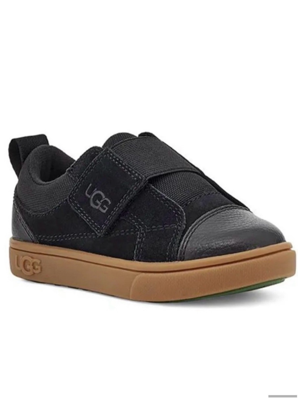 UGG Kids Black with Velcro Slip-On Sneaker